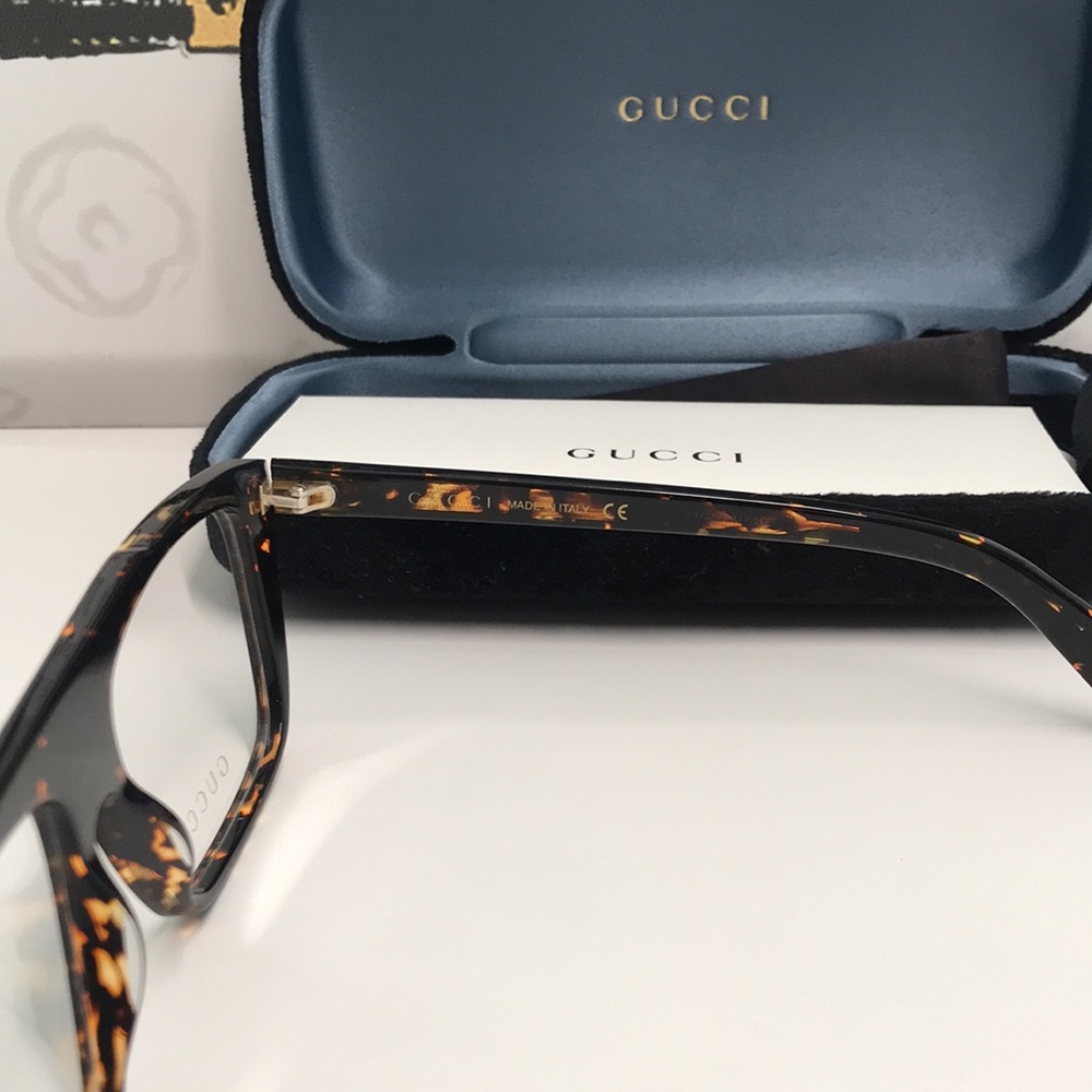 New Authentic Gucci Tortoiseshell Square Glasses GG1040o 002 - Picture 8 of 14